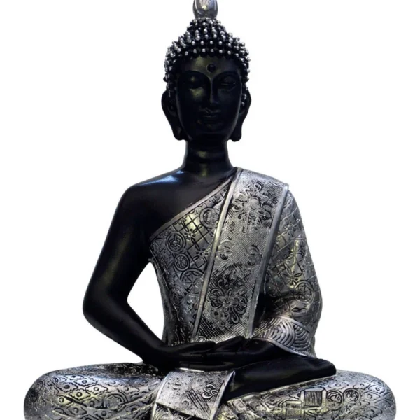 Buda manto plateado grande