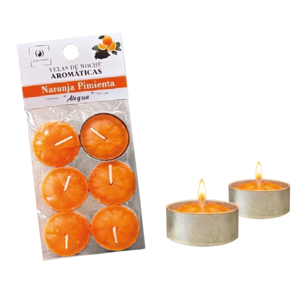 ILUMINARTE velas de noche arom. x6 Naranja Pimienta