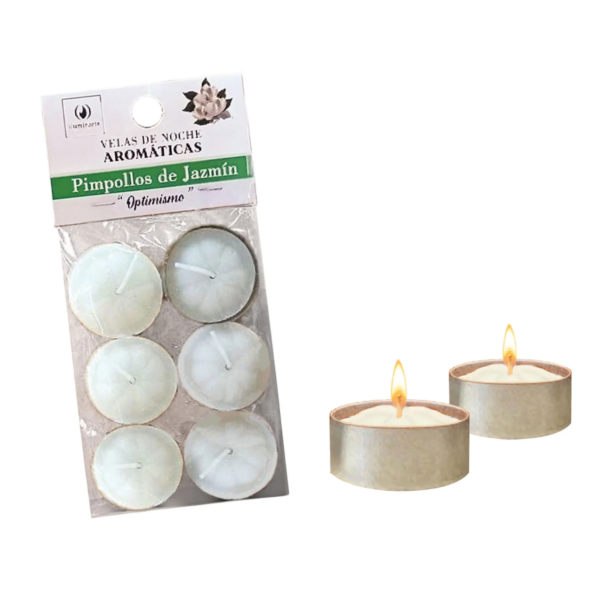 ILUMINARTE velas de noche arom. x6 Pimpollos de Jazmin