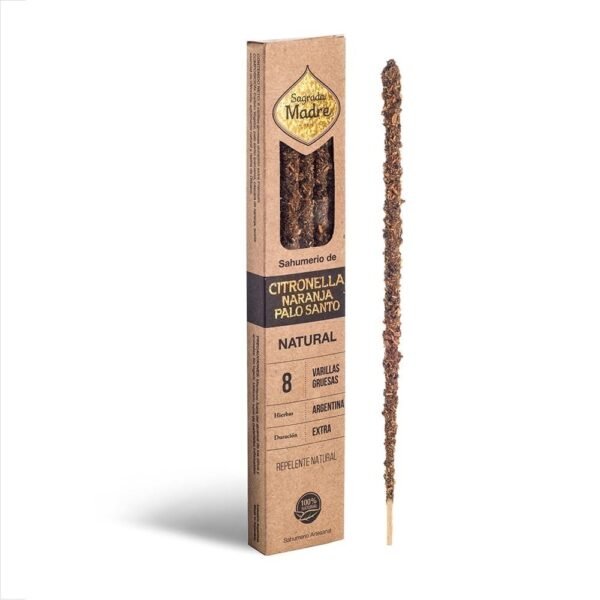 SAGRADA MADRE sahumerio natural Citronella Naranja Palo Santo