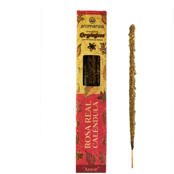 AROMANZA sahumerio orgánico Rosa Real Caléndula