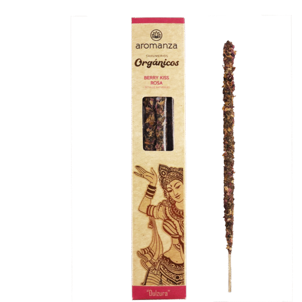 AROMANZA sahumerio orgánico Berry Kiss c/Pétalos de Rosas